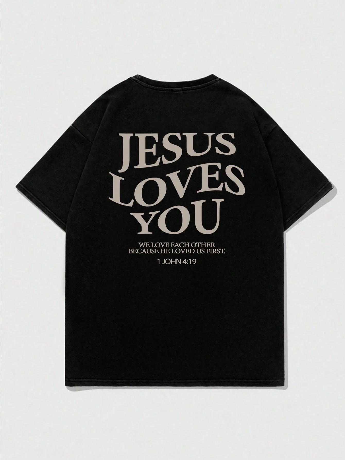 Noixe Jesus Loves You T-Shirt, Jesus T-Shirt, Christian Shirt, Aesthetic Apparel, Biblical Quote Shirt, Jesus T-Shirt, Christian Merchandise, Comfortable Colorful round Neck Men Graphic Print T-Shirt